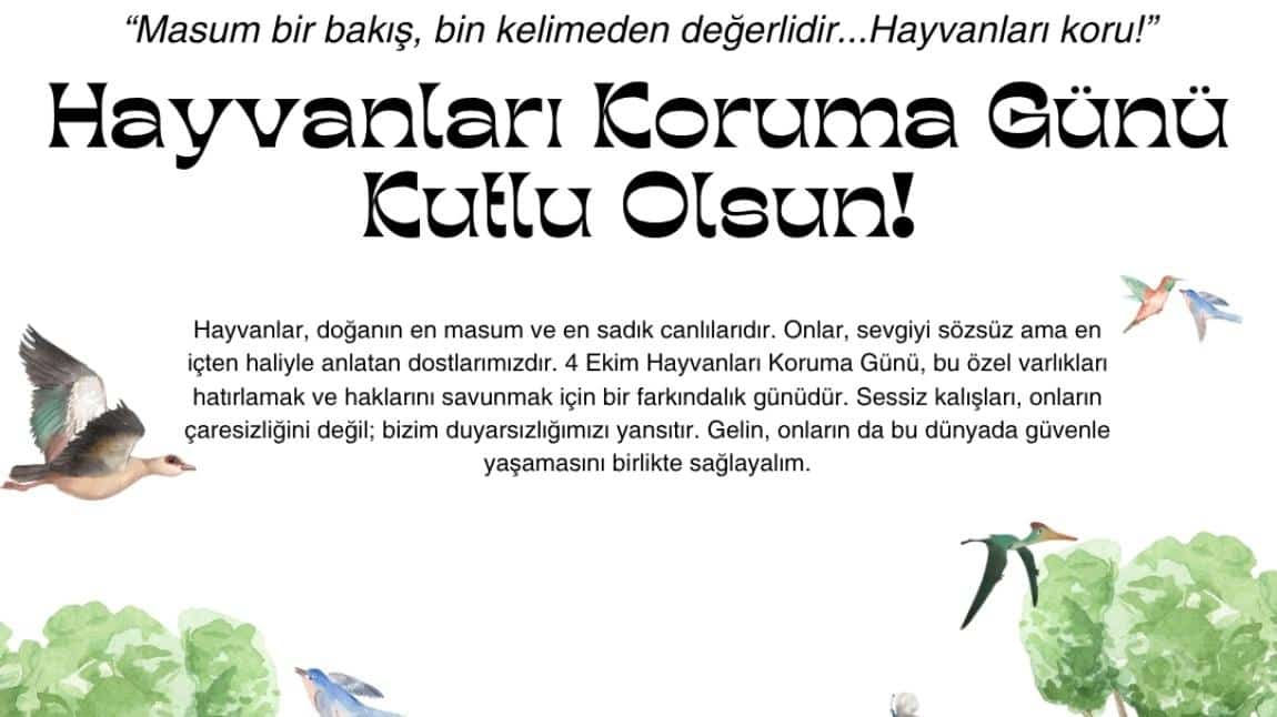 4 Ekim Dünya Hayvanları Koruma Günü